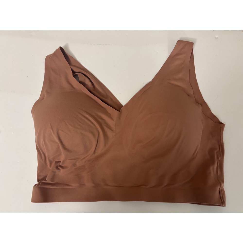 Soma Enbliss Bralette Clay Brown Wireless Seamless Bra 2X V-Neck Removable Pads